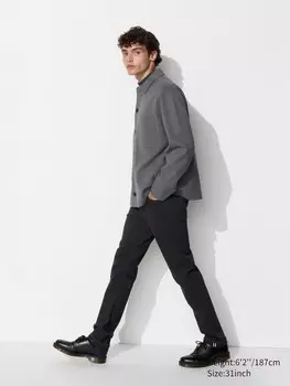 Джинсы приталенного кроя с эластичным кантом Uniqlo, черный