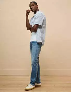 Джинсы прямого кроя AE AirFlex+ Athletic American Eagle Outfitters, цвет medium vintage wash