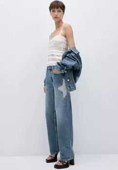 Джинсы прямого кроя ASHLEY Mango, синий