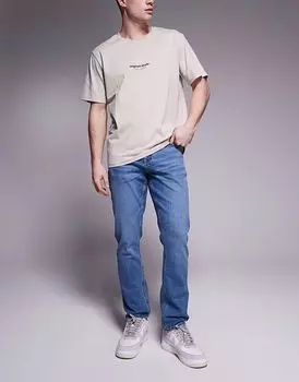 Джинсы прямого кроя ASOS DESIGN стретч серого цвета