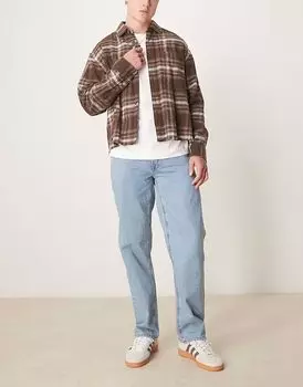 Джинсы прямого кроя ASOS DESIGN в средне-синем цвете