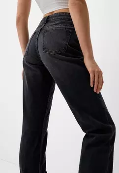 Джинсы прямого кроя Bershka, темно-серый