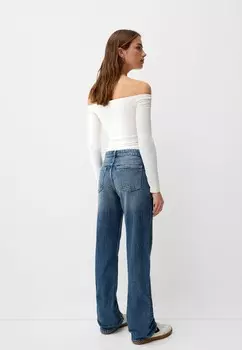 Джинсы прямого кроя Bershka, темно-синий