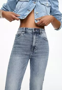 Джинсы прямого кроя COMFORT PULL&BEAR, цвет Stone Blue Denim