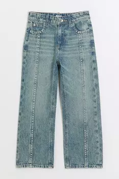 Джинсы прямого кроя для девочек с заклепками River Island, синий