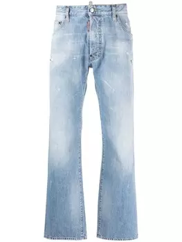 Джинсы прямого кроя DSQUARED2 светло-коричневого цвета, синий