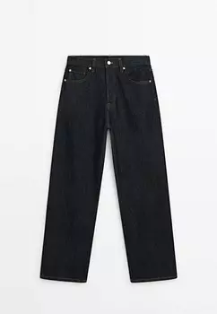 Джинсы прямого кроя FADED EFFECT Massimo Dutti, темно-синий