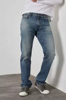 Джинсы прямого кроя FatFace Authentic с эффектом потертости Fat Face, синий