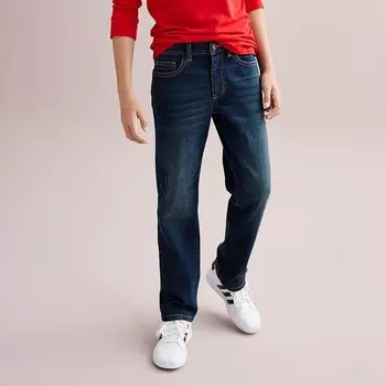 Джинсы прямого кроя Flexwear Sonoma Goods For Life для мальчиков 8–20 лет обычных и хаски размеров, цвет Dark Wash