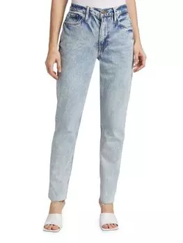 Джинсы Прямого Кроя Frame Le Piper с необработанным краем, голубой