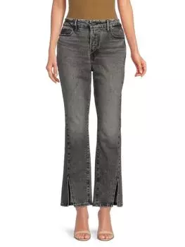 Джинсы Прямого Кроя GOOD AMERICAN с разрезом, черный