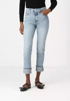 Джинсы прямого кроя Good American, темно-синий деним