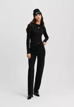 Джинсы прямого кроя HIGH-RISE Karl Lagerfeld Jeans, черный