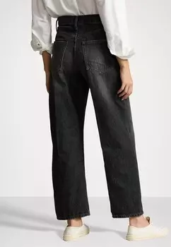 Джинсы прямого кроя HIGH RISE WIDE LEG CROP JEAN Ralph Lauren, серый деним