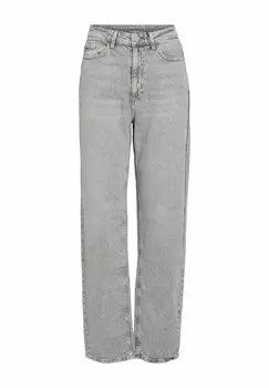 Джинсы прямого кроя HIGH WAIST VILA, серый деним