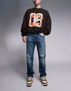 Джинсы прямого кроя HUGO Red 640 темно-синего цвета