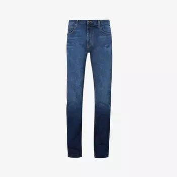 Джинсы прямого кроя из эластичного денима прямого кроя Emporio Armani, цвет denim blu md