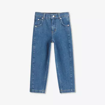 Джинсы прямого кроя из эластичного денима с высокой посадкой barrel для 3–9 лет Whistles, синий