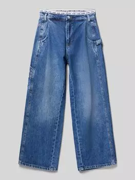 Джинсы прямого кроя из чистого хлопка Guess, синий