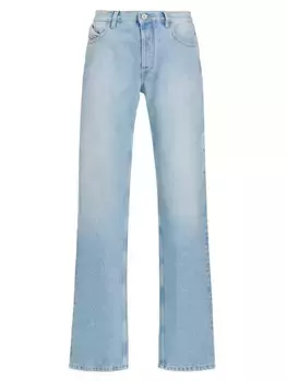 Джинсы прямого кроя из хлопкового денима The Attico, цвет sky blue
