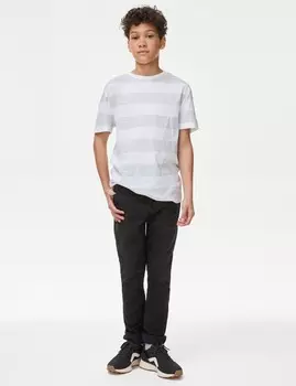 Джинсы прямого кроя Jones из хлопка с добавлением эластичности Marks & Spencer, цвет Black denim