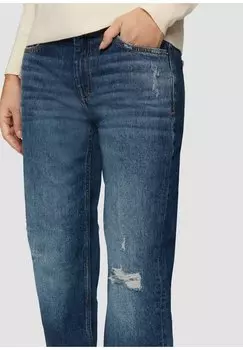 Джинсы прямого кроя KAROLIN MID RISE PAILLETTEN-DETAIL s.Oliver, темно-синий деним