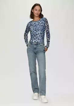 Джинсы прямого кроя KAROLIN MID RISE USED-DETAILS s.Oliver, цвет Stone Blue Denim