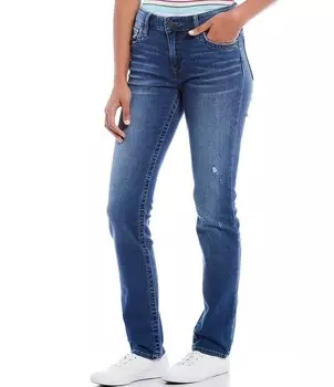 Джинсы прямого кроя KUT from the Kloth Stevie с легкими потертостями, синий