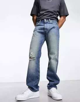 Джинсы прямого кроя Levi's 501–93 Original синего цвета с потертыми деталями