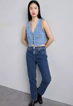 Джинсы прямого кроя LOOSE LONG RE/DONE, темно-синий деним