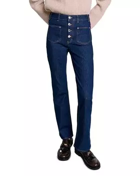Джинсы прямого кроя Maje Passionbrut темно-синего цвета, синий