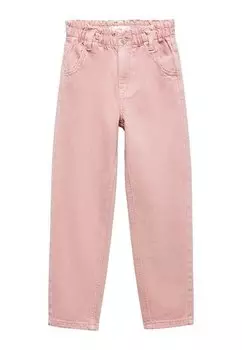 Джинсы прямого кроя Mango Kids, цвет pink