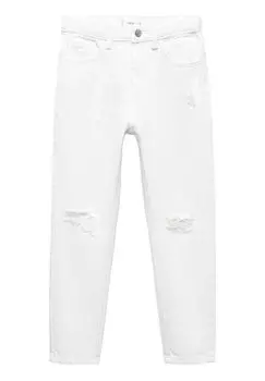 Джинсы прямого кроя Mango Kids, цвет white