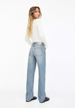 Джинсы прямого кроя MID PULL&BEAR, цвет Stone Blue Denim