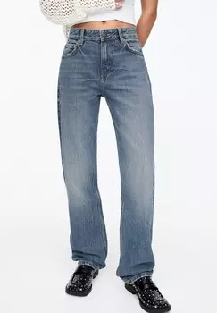 Джинсы прямого кроя MID PULL&BEAR, синий деним