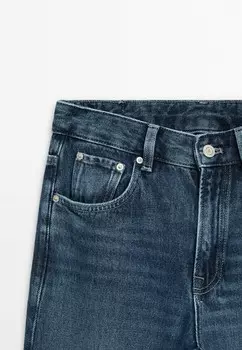Джинсы прямого кроя MID RISE Massimo Dutti, синий