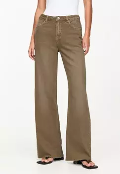 Джинсы прямого кроя MID-WAIST PULL&BEAR, хаки