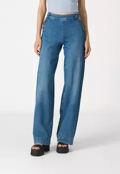 Джинсы прямого кроя ONLMADISON BUTTON WIDE ONLY, синий деним