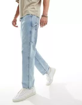 Джинсы прямого кроя ONLY Edge 90s светло-синего цвета