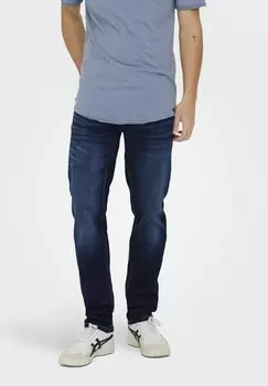 Джинсы прямого кроя Only & Sons, цвет dark blue denim