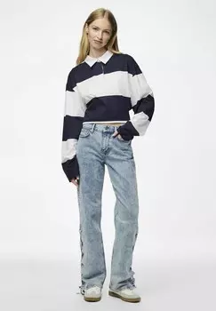 Джинсы прямого кроя PCFENDA Pieces, светло-голубой деним