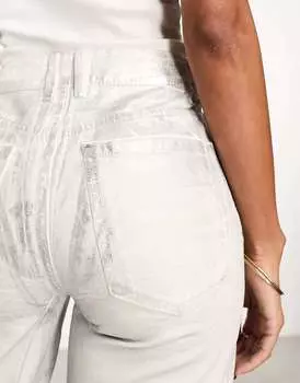 Джинсы прямого кроя Pimkie серебристого цвета с металликом