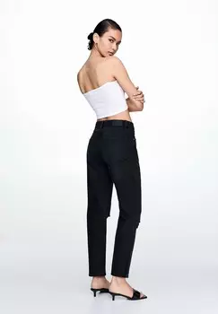 Джинсы прямого кроя RIPPED PULL&BEAR, черный