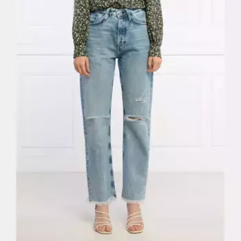 Джинсы прямого кроя Robin высокая талия Pepe Jeans London, синий