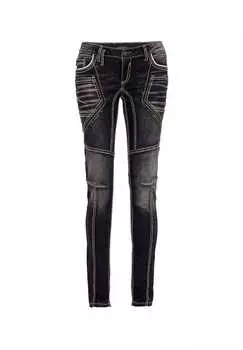 Джинсы прямого кроя с экстравагантным дизайном швов. Cipo & Baxx, черный