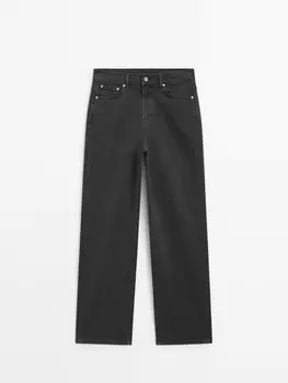 Джинсы прямого кроя с карманами Massimo Dutti, черный