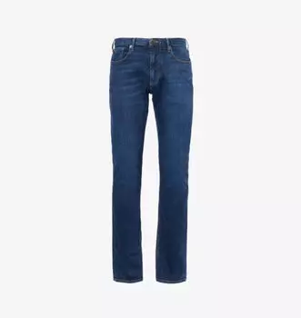 Джинсы прямого кроя с логотипом Emporio Armani, синий