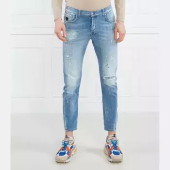 Джинсы прямого кроя с миком John Richmond, синий