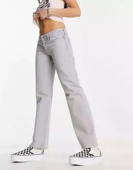 Джинсы прямого кроя с низкой посадкой Weekday Arrow Арктического синего цвета