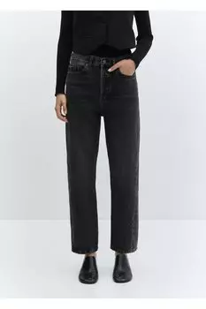 Джинсы прямого кроя с передним швом Mango, черный